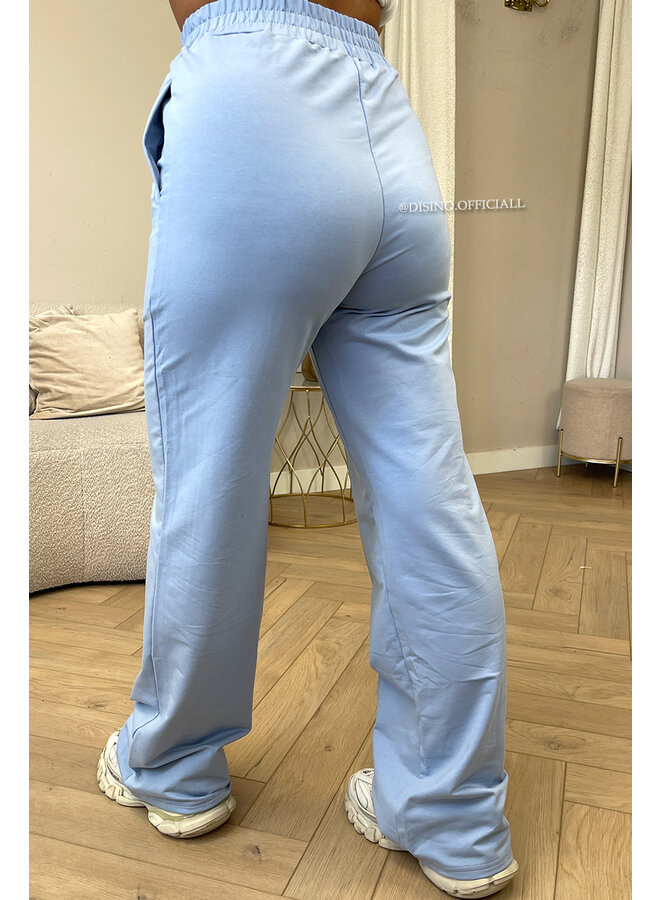 BLUE - 'EVI COMFY PANTS' - PREMIUM QUALITY WIDE LEG JOGGER PANTS