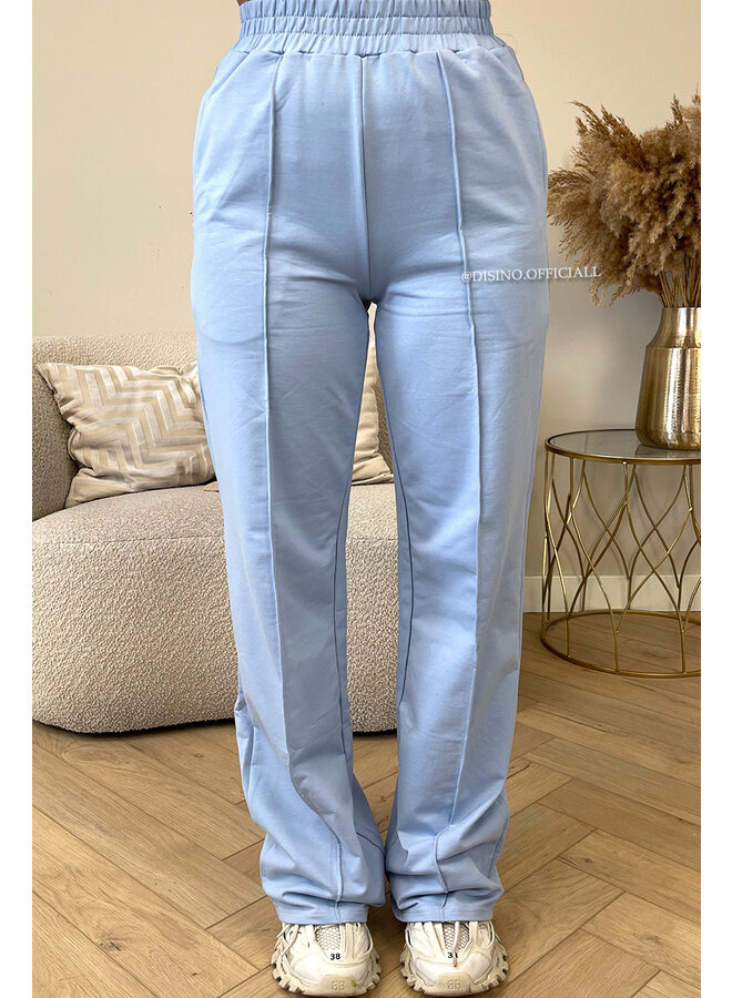 BLUE - 'EVI COMFY PANTS' - PREMIUM QUALITY WIDE LEG JOGGER PANTS
