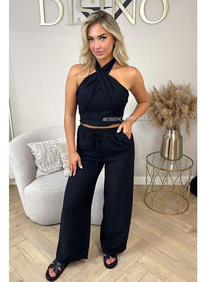 BLACK - 'KAYLEIGH' - SUMMER TWO PIECE SET