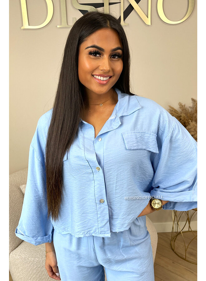 LIGHT BLUE - 'SHANNEN SET' - TWO PIECE SUMMER COMFY SET