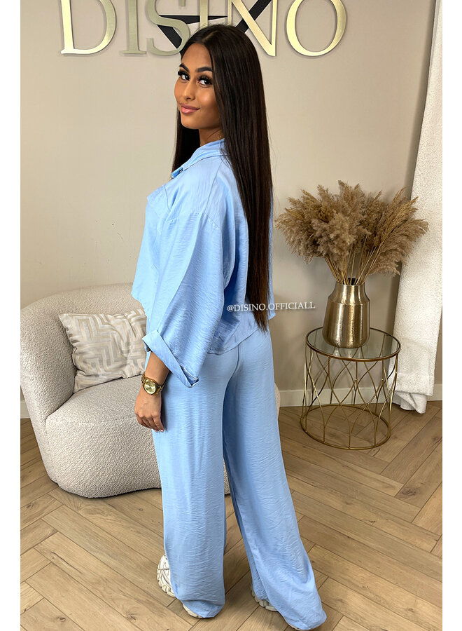 LIGHT BLUE - 'SHANNEN SET' - TWO PIECE SUMMER COMFY SET