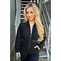 BLACK - 'KENZIE JUMPSUIT' - STRETCH LONG SLEEVE DENIM ZIPPER JUMPSUIT