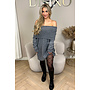 DARK GREY - 'MILOU DRESS' - PREMIUM QUALITY OFF SHOULDER KNITTED DRESS