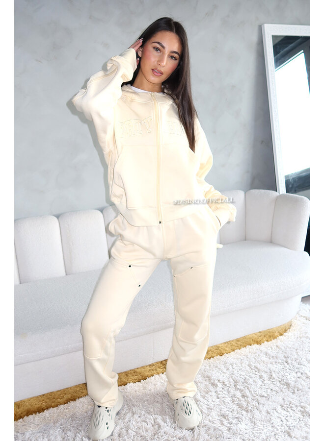 SOFT YELLOW - 'PRIORITY SET' - PREMIUM QUALITY VEST + JOGGER SET