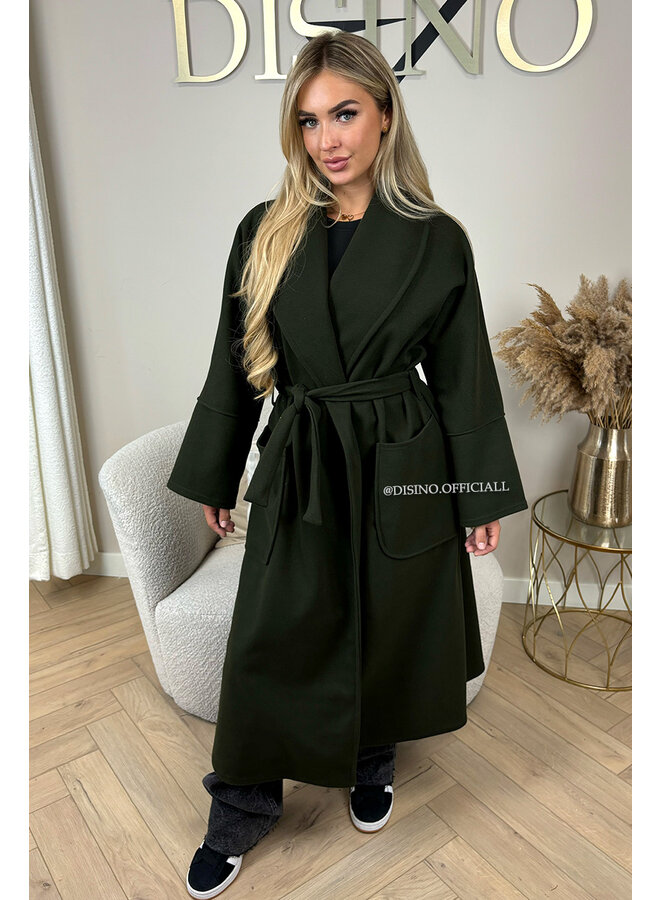 ARMY GREEN - 'INAYA' - OVERSIZED MANTEL JACKET