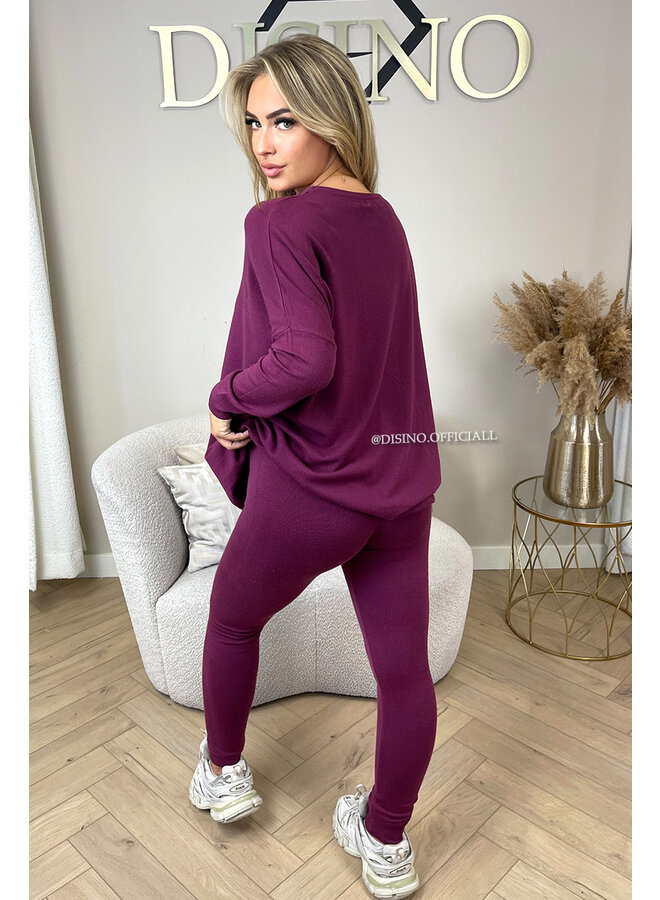BORDEAUX - 'KAYLEE' - FASHIONABLE SOFT COMFY SET