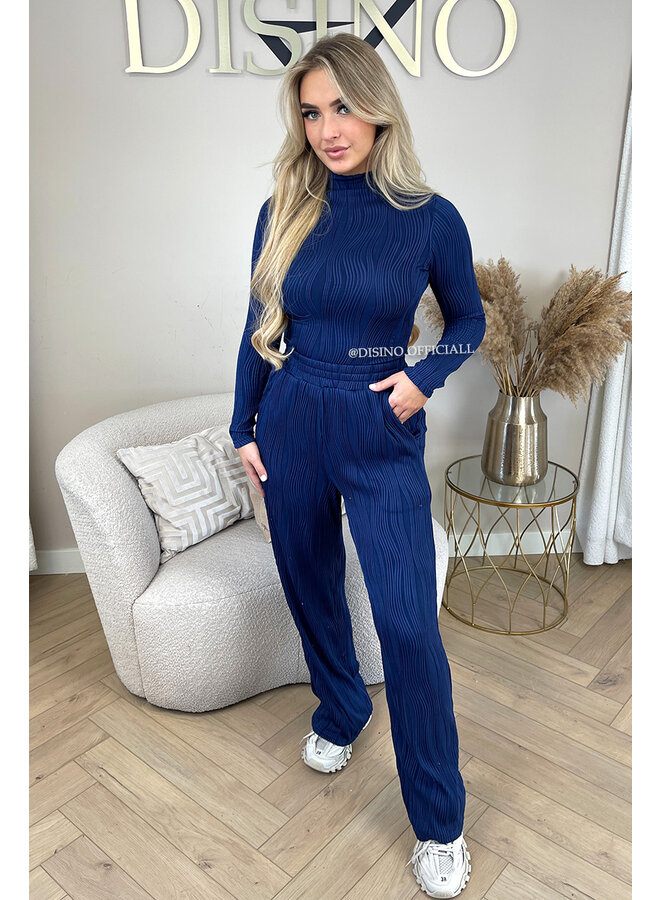 NAVY BLUE - 'MELODY' - PREMIUM QUALITY COMFY TOP + PANTS SET