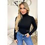 BLACK - 'TANJA' - SUPER STRETCH TURTLE NECK BODYSUIT