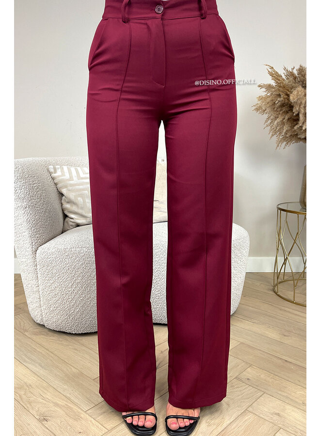 BORDEAUX - 'KIANA V2 PANTS' - PERFECT FIT HIGH WAIST STRAIGHT PANTALON
