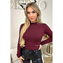 BORDEAUX - 'MIA TOP' - PERFECT FIT HIGH NECK LONGSLEEVE TOP