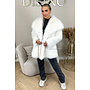 WHITE - 'DIVA COAT' - FLUFFY FAUX FUR OVERSIZED COAT