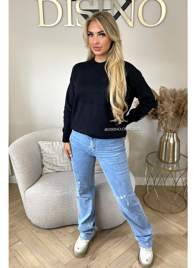 BLACK - 'LEO NY KNIT' - PREMIUM QUALITY NEW YORK ON MY BACK SWEATER