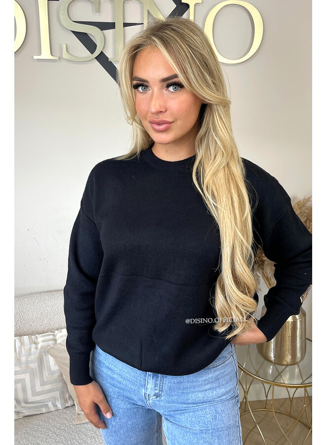 BLACK - 'LEO NY KNIT' - PREMIUM QUALITY NEW YORK ON MY BACK SWEATER