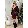 BORDEAUX - 'ROSALIA DRESS' - ALL OVER SEQUIN LONG SLEEVE DRESS