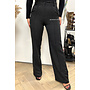 BLACK - 'DIAMONDS KIANA PANTS' - PERFECT FIT HIGH WAIST STRAIGHT PANTALON