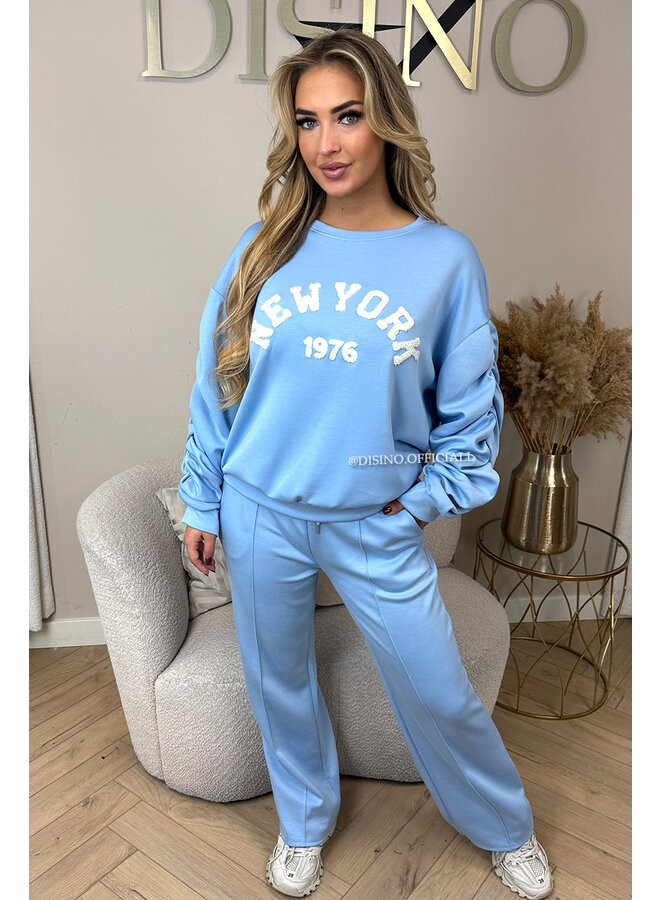 LIGHT BLUE - 'NY DONNA SET' - EXTRA SOFT & COMFY SWEATER + PANTS SET