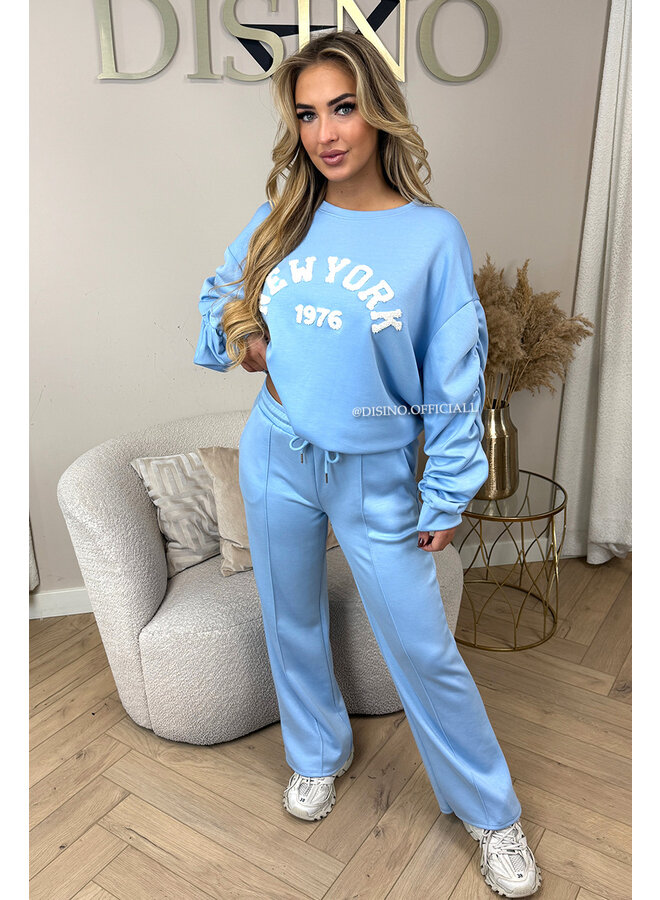 LIGHT BLUE - 'NY DONNA SET' - EXTRA SOFT & COMFY SWEATER + PANTS SET