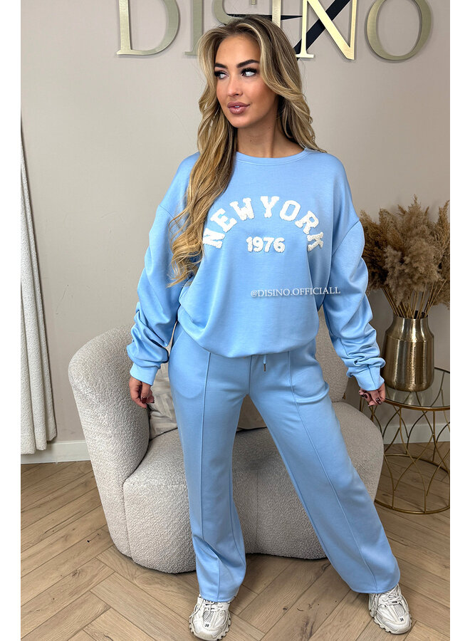 LIGHT BLUE - 'NY DONNA SET' - EXTRA SOFT & COMFY SWEATER + PANTS SET
