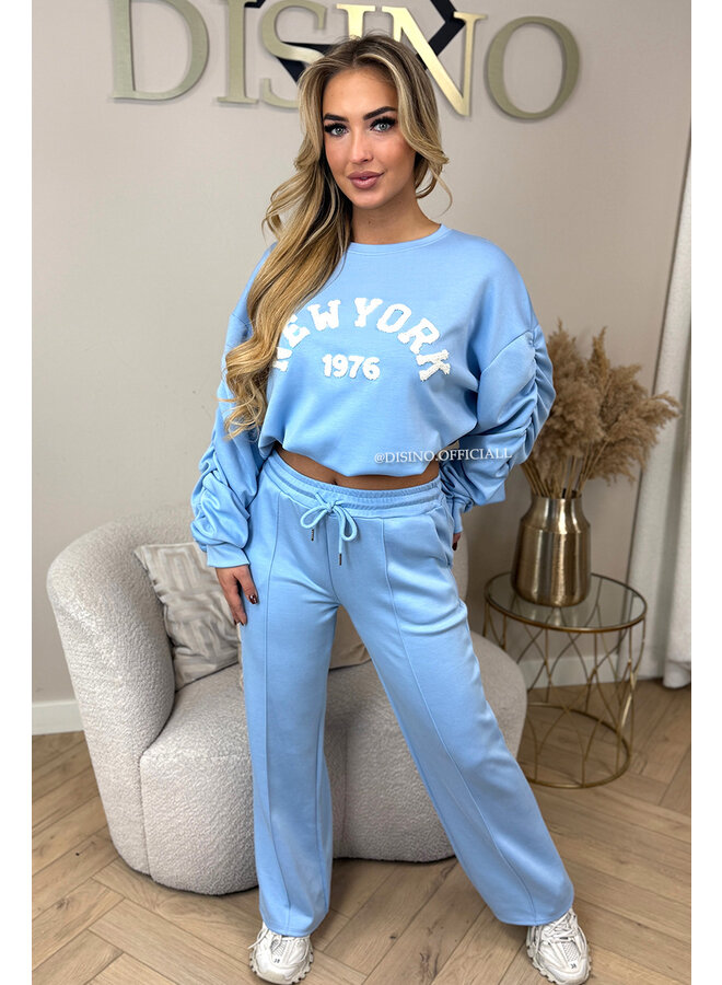 LIGHT BLUE - 'NY DONNA SET' - EXTRA SOFT & COMFY SWEATER + PANTS SET
