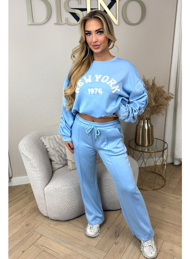 LIGHT BLUE - 'NY DONNA SET' - EXTRA SOFT & COMFY SWEATER + PANTS SET