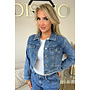 BLUE - 'AUDREY JACKET' - CROPPED RELIEF DENIM JACKET