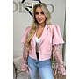 PINK - 'MAEVE BLAZER' - LACE SLEEVE PUFF SHOULDER BLAZER