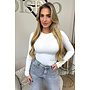 WHITE - 'KRISTEL' - ROUND NECK PERFECT FIT BODYSUIT