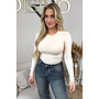 BEIGE - 'KRISTEL' - ROUND NECK PERFECT FIT BODYSUIT