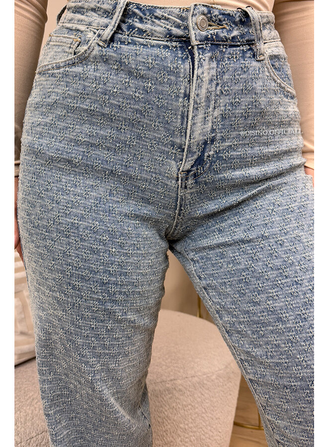 VINTAGE BLUE - 'RILEY JEANS' - SUPER STRETCH INSPIRED RELIEF  WIDE LEG JEANS