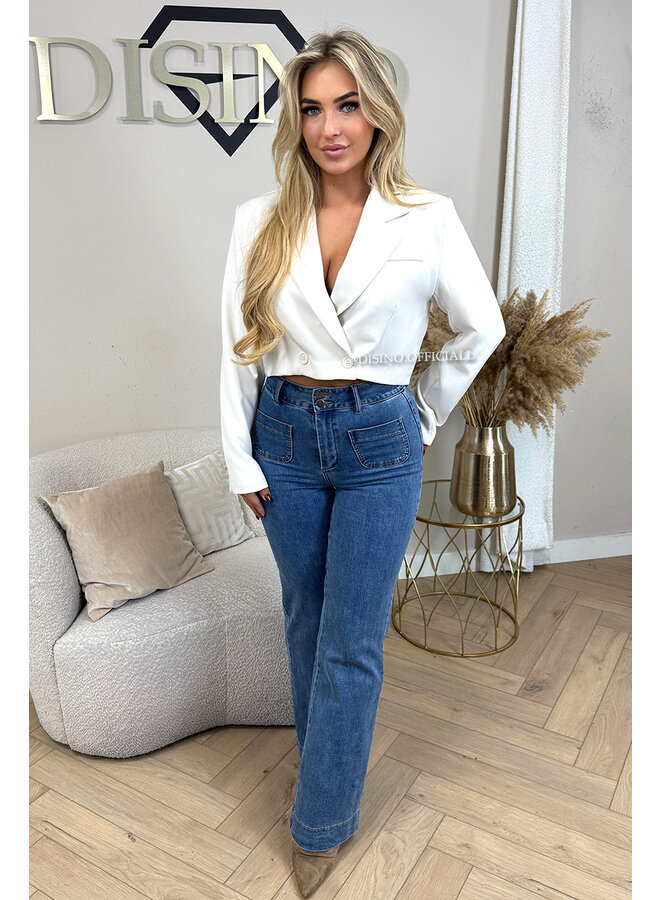 BLUE - 'MINDY' - STRETCH EXTRA HIGH WAIST FLARED JEANS