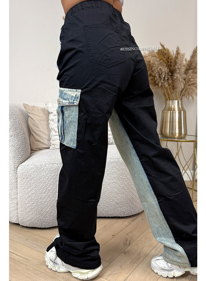 BLACK - 'JAYLEE V2' - LIMITED EDITION HALF TRAINER HALF DENIMJEANS