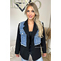BLUE - 'ALAIA BLAZER' - HALF DENIM BLAZER