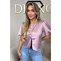 PINK - 'ELODIE TOP' - EXCLUSIVE SATIN BUTTON UP TOP
