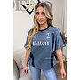 BLUE - 'FALLETT TEE' - VIRAL OVERSIZED DENIM JERSEY TEE