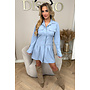 LIGHT BLUE - 'CARLYN' - INSPIRED TENNIS BLOUSE DRESS