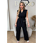BLACK - 'ALYSSA SET' - CLASSY WRAP ON GILET + PANTALON SET
