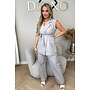 TAUPE - 'ALYSSA SET' - CLASSY WRAP ON GILET + PANTALON SET