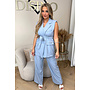 BLUE - 'ALYSSA SET' - CLASSY WRAP ON GILET + PANTALON SET