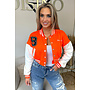 ORANGE - 'CROPPED NICKI' - BADDEST CROPPED VARSITY JACKET