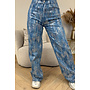 BLUE - 'DAZZLIN JEANS' - SPARKLE DENIM PAILLET WIDE LEG JEANS