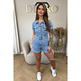 BLUE - 'RIVER PLAYSUIT' - STRETCH DENIM SHORT JUMPSUIT