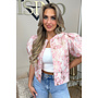 PINK - 'JAIMY TOP' - BUTTON UP EXCLUSIVE JACQUARD PRINT JACKET