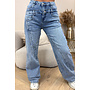 BLUE - 'AXELLE JEANS' - ASSYMETRIC SUPER STRETCH EXCLUSIVE WIDE LEG JEANS