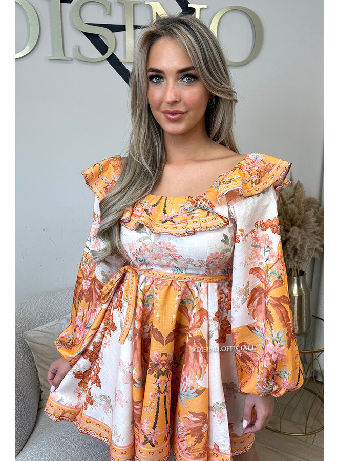 ORANGE - 'ELODIE DRESS' - BOHEMIAN INSPIRED A-LINE DRESS