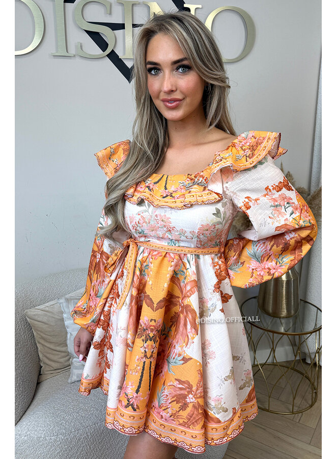 ORANGE - 'ELODIE DRESS' - BOHEMIAN INSPIRED A-LINE DRESS