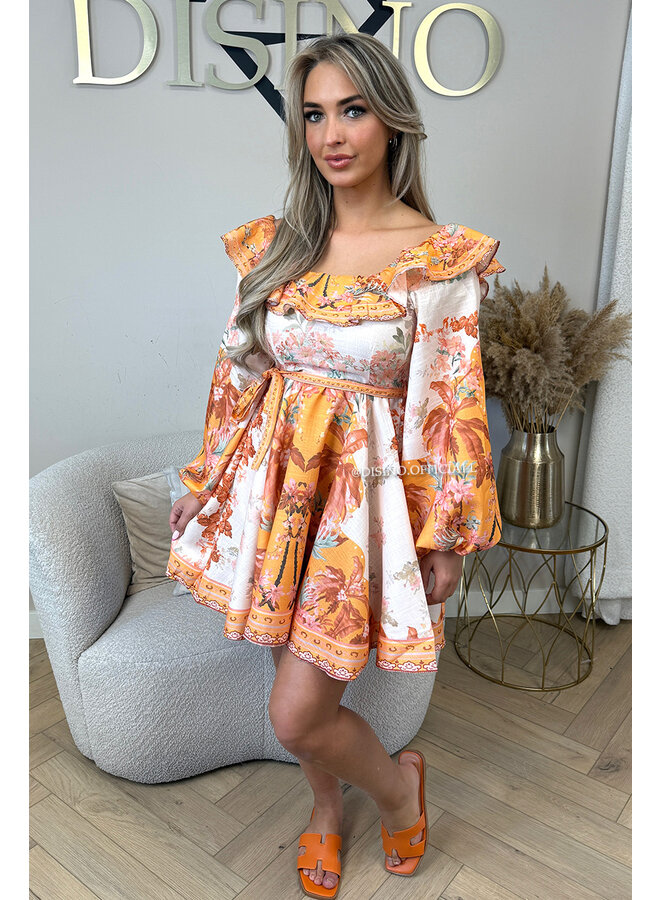 ORANGE - 'ELODIE DRESS' - BOHEMIAN INSPIRED A-LINE DRESS