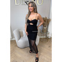 BLACK - 'ROMÉE DRESS' - CUT-OUT CROCHET LACE BODYCON DRESS