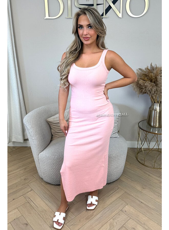 PINK - 'JENNY DRESS' - RIBBED BASIC SUMMER DRESS