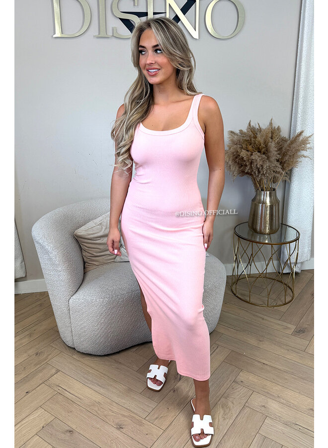 PINK - 'JENNY DRESS' - RIBBED BASIC SUMMER DRESS