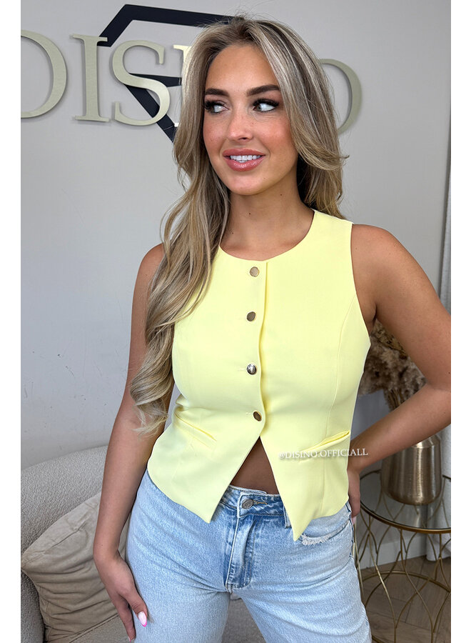 YELLOW - 'YARA TOP' - PREMIUM QUALITY GILET TOP